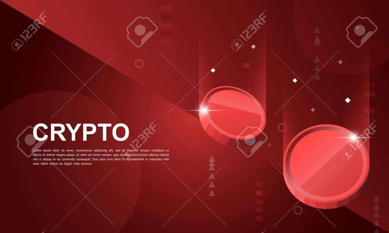 Banner Marketing Exchange Cryptocurrency. Red Coins Airdrop Background  Royalty Free SVG, Cliparts, Vectors, and Stock Illustration. Image  183684833.