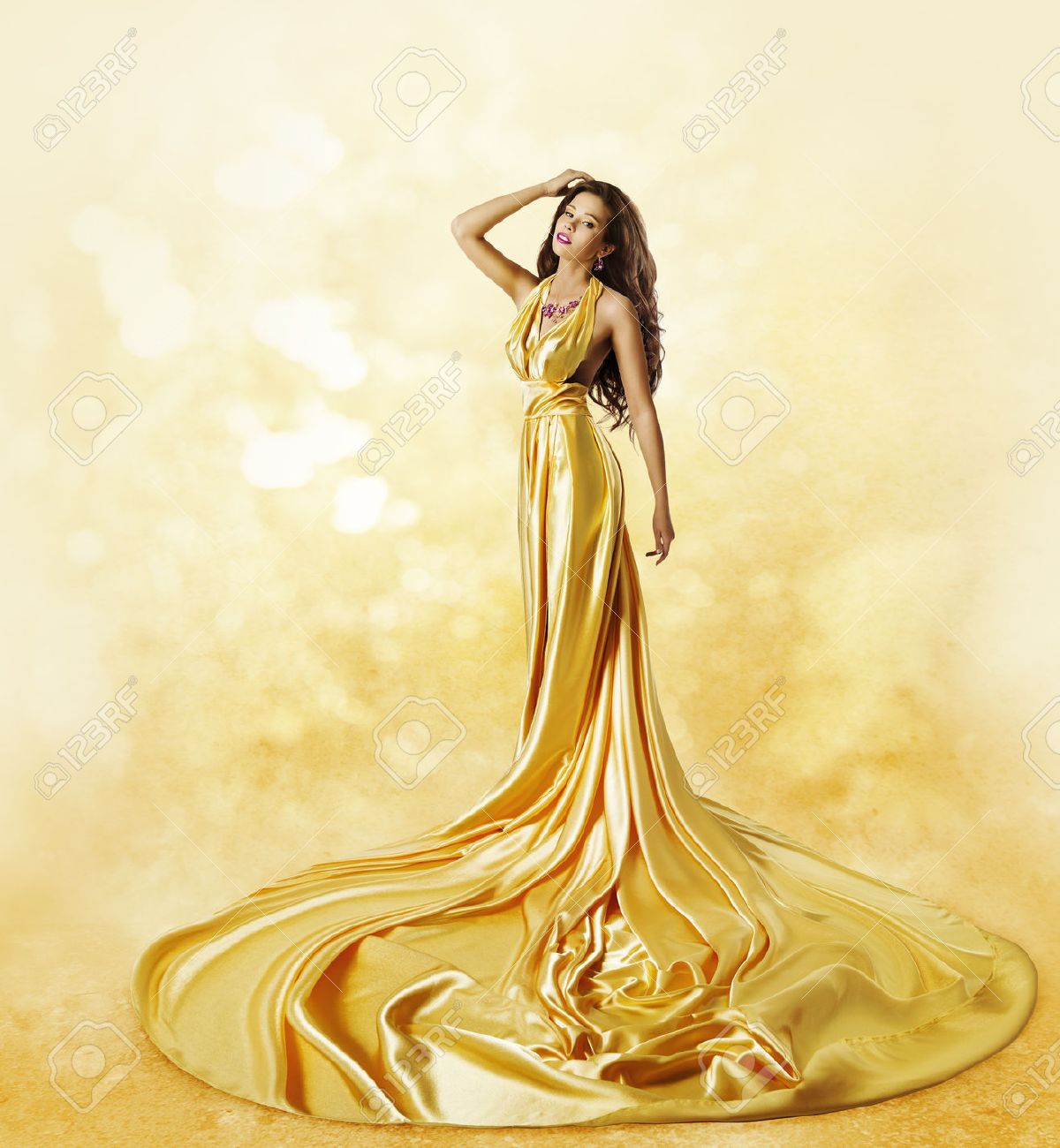 beauty yellow dress
