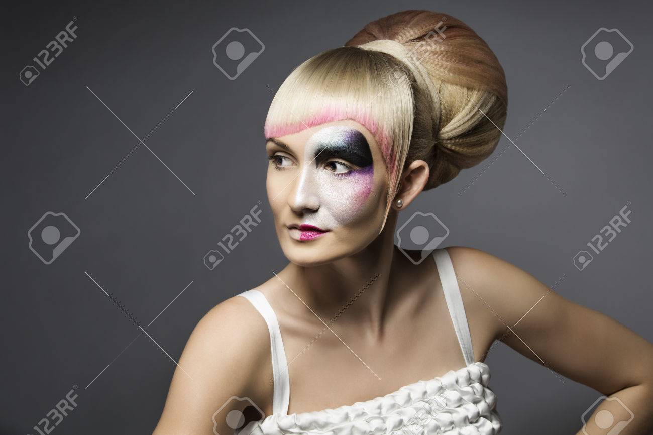 fashion woman makeup mask