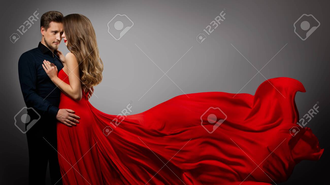 red silk gown