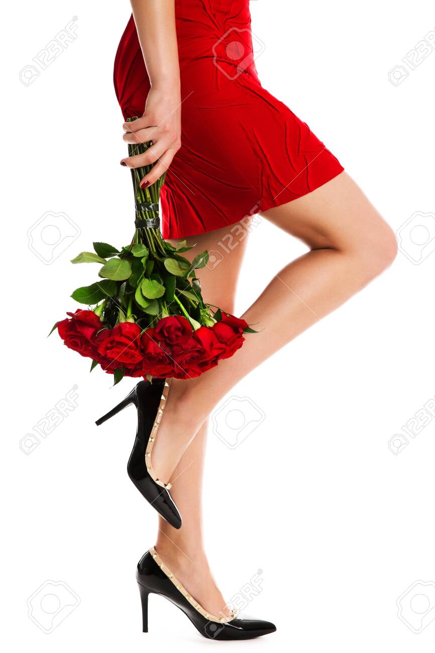 high heels with roses