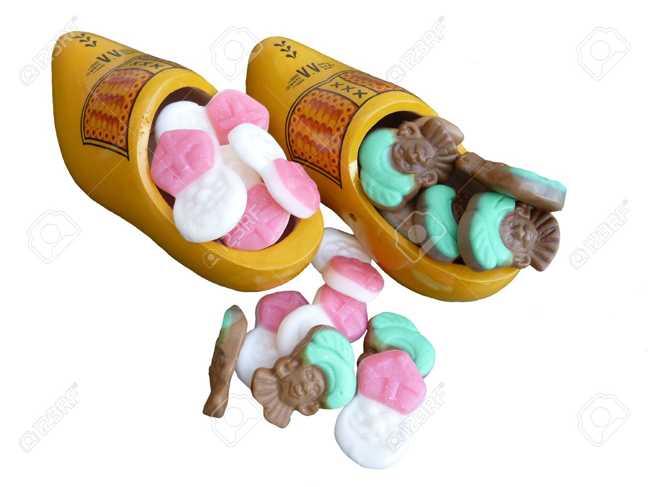 candies wooden shoes