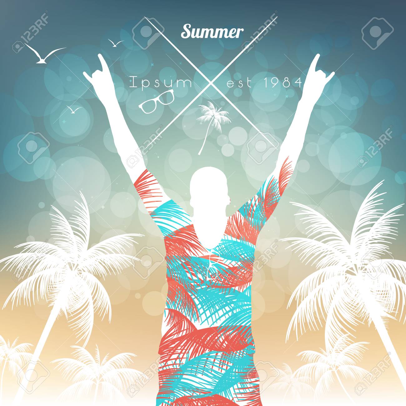 summer beach party flyer template vector illustration royalty free
