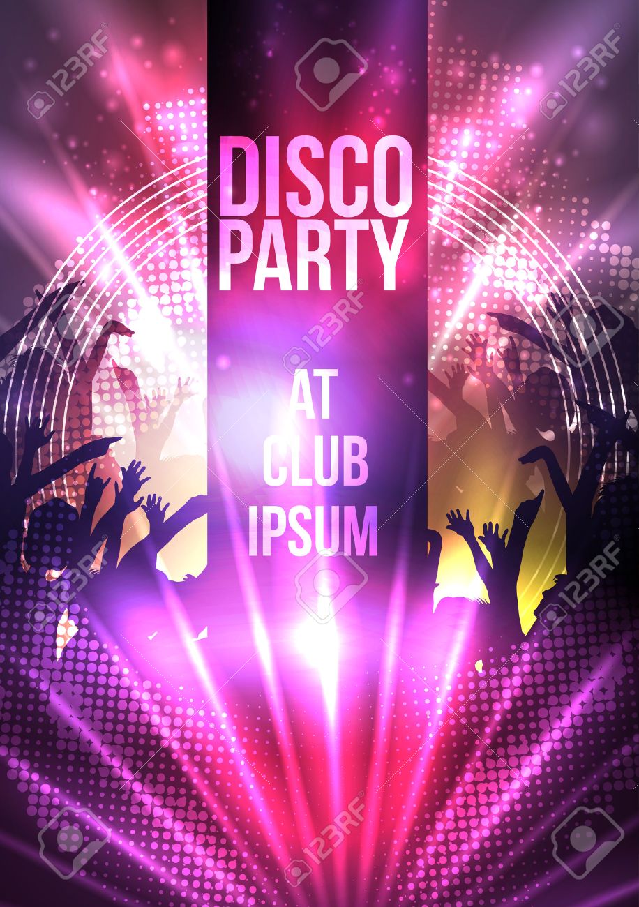 dance party night poster background template vector illustration
