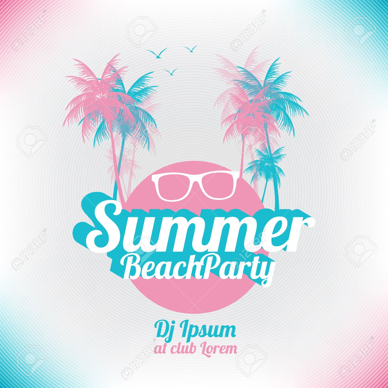 retro summer beach party vector flyer vector illustration royalty party vector flyer