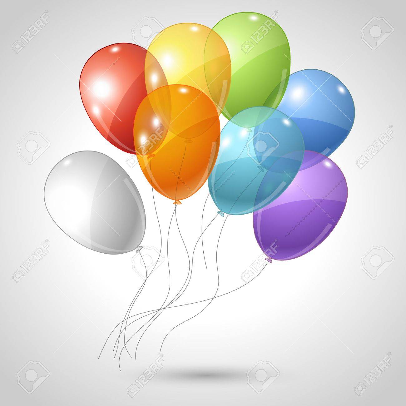 Stylish Background With Flying Balloons 