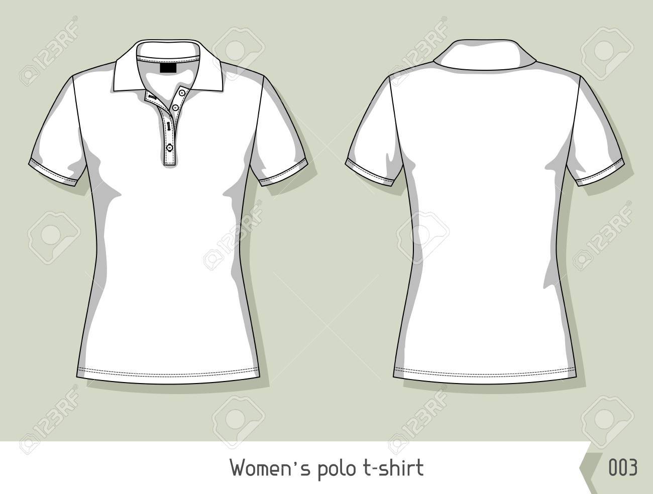 Mujeres Camiseta Del Polo. Modelo Para El Diseño, Fácilmente Por Ilustraciones Svg, Vectoriales, Clip Art Vectorizado Libre Derechos. Image