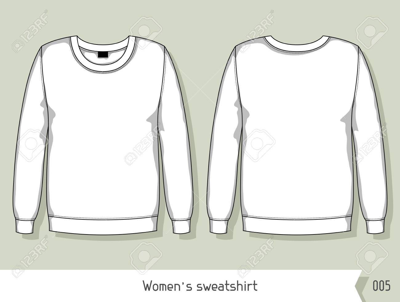 women sweatshirt template for design easily editable by layers sweatshirt template