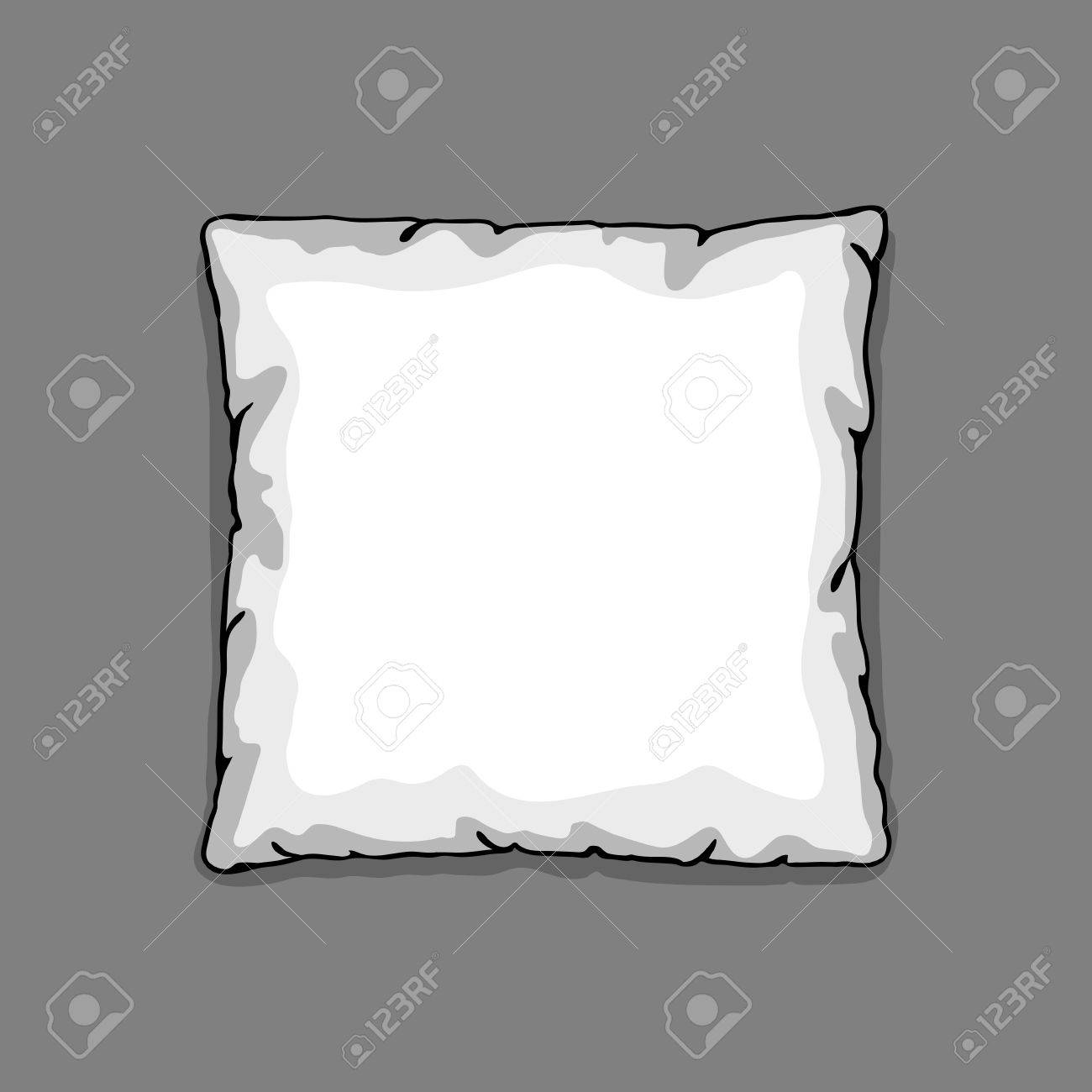 bed pillow template isolated on gray background sketch illustration