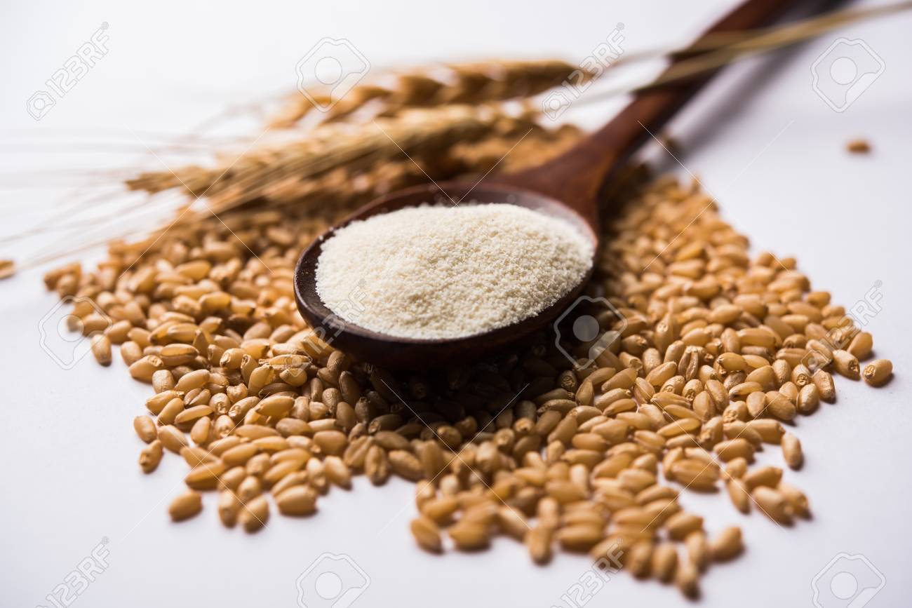 Raw Unprepared Semolina Flour Also Known As Rava Powder In Hindi Stock Photo Picture And Royalty Free Image Image 104611271