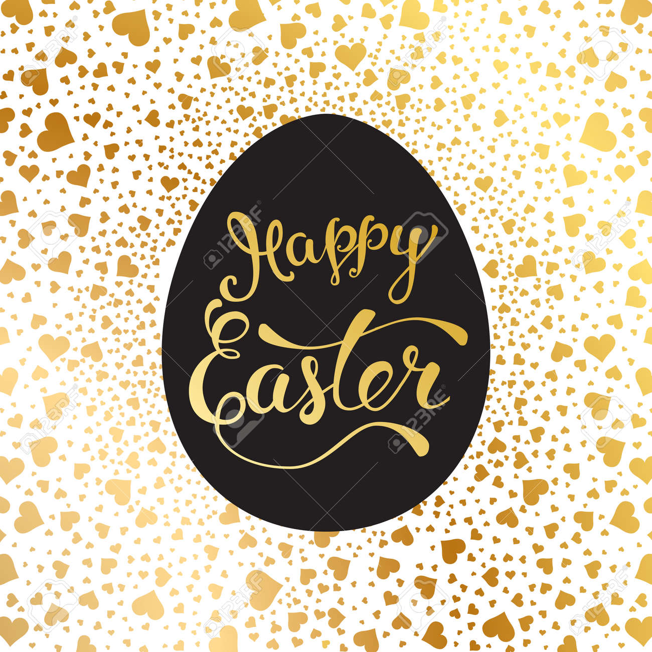 easter greeting card with easter egg and original handwritten