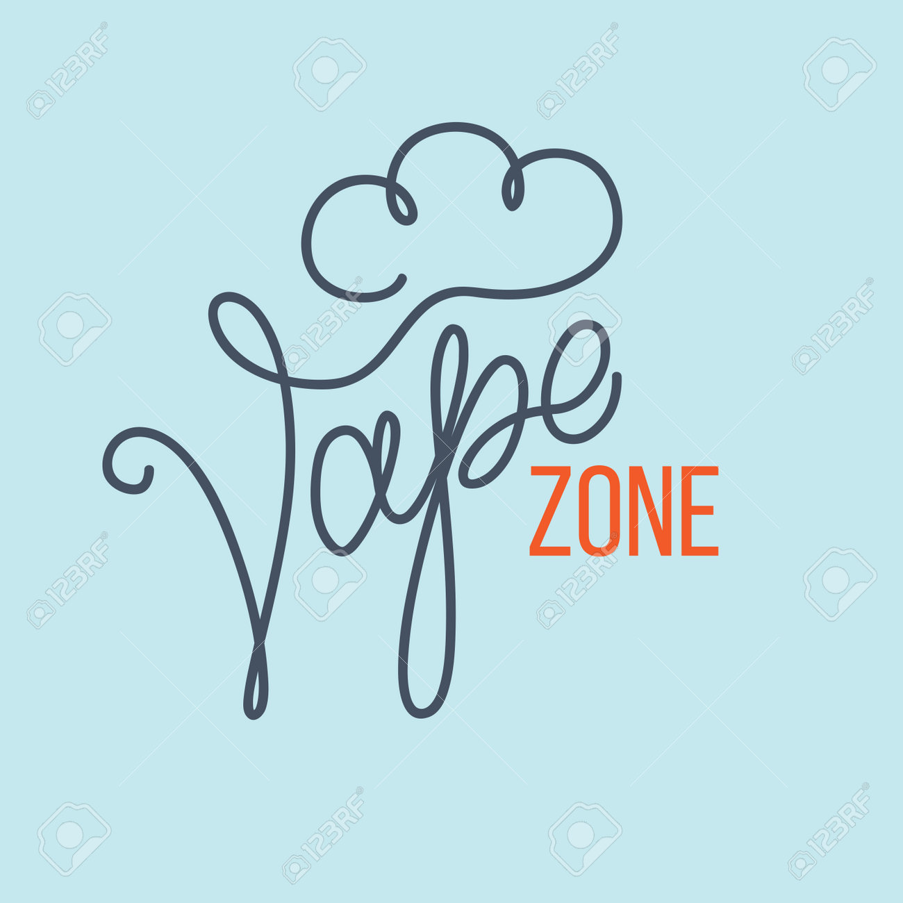 original handwritten text vape zone vector illustration for