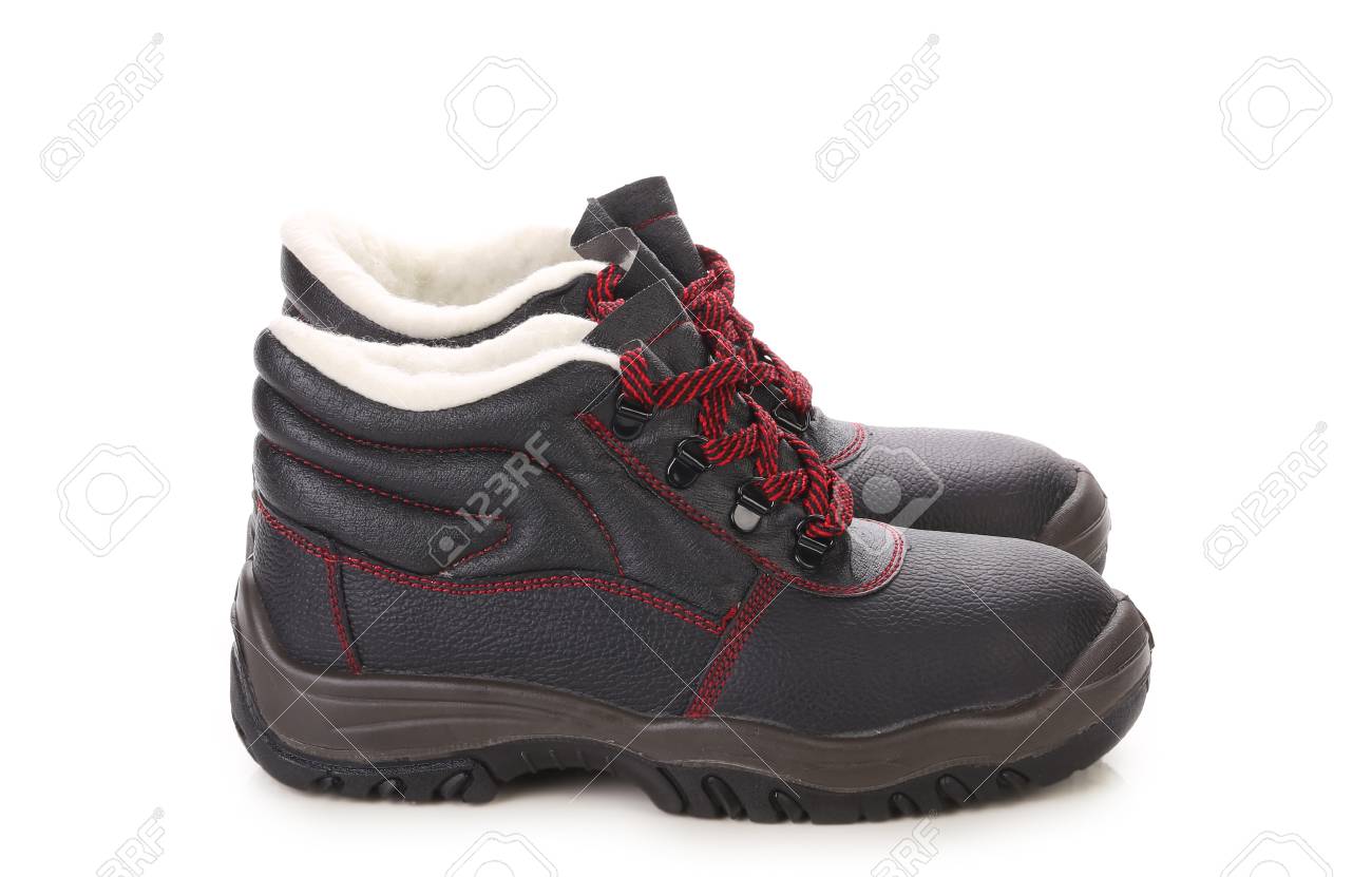 black booties with red laces