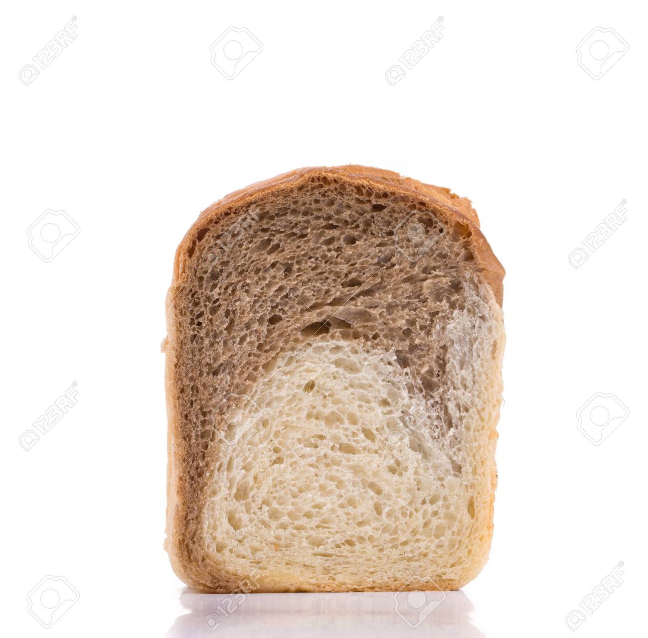 Brown White Bread Slice Isolated On A White Background Stock Photo