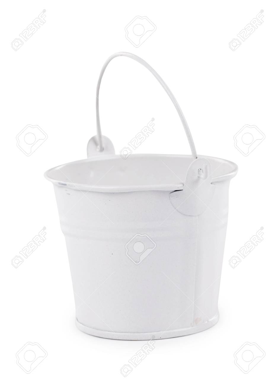 白い背景に白いバケツをクローズ アップ の写真素材 画像素材 Image