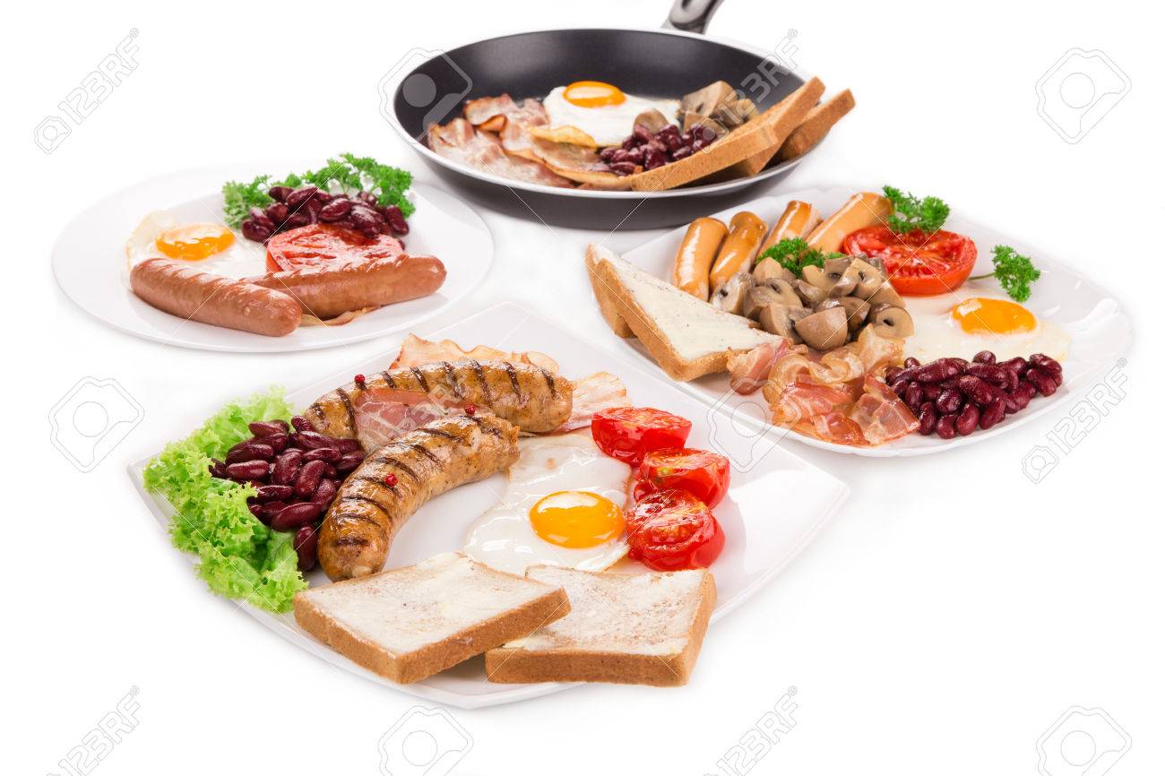 Tradizionale Colazione Inglese Completa Con Uova Fritte Salsicce ... Tradizionale Colazione Inglese Completa Con Uova Fritte Salsicce ...