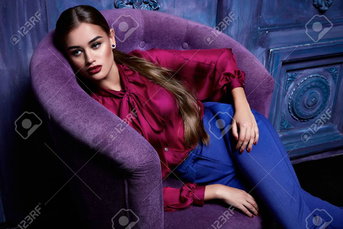 Beautiful young business woman hair evening makeup wearing dress suit top skirt high heels shoes business clothes for meetings walks autumn fall collection perfect body shape make-up - 45878912 Beautiful young business woman hair evening makeup wearing dress suit top skirt high heels shoes business clothes for meetings walks autumn fall collection perfect body shape make-up - 45878912