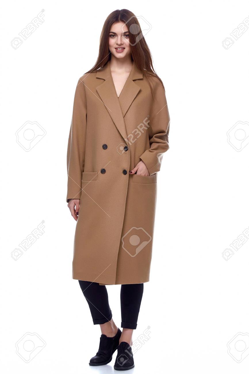 Business Woman Wear Casual Clothes Style For Winter Autumn Fashion Model Natural Wool Coat Brunette Hair Business Woman Wear Casual Clothes Style For Winter Autumn Fashion Model Natural Wool Coat Brunette Hair