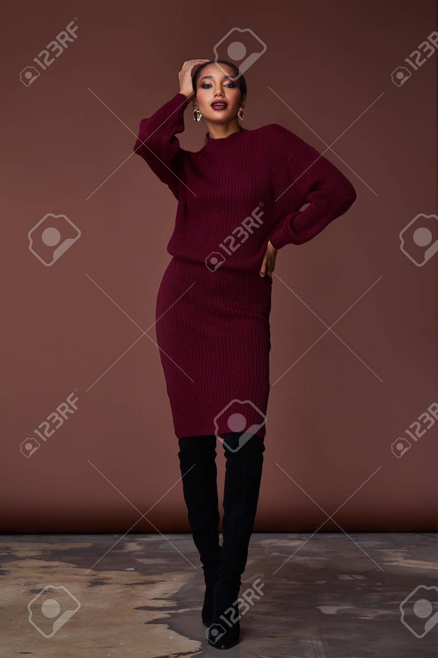 Brunette Hair Woman Beautiful Face Sexy Skinny Body Shape Tan