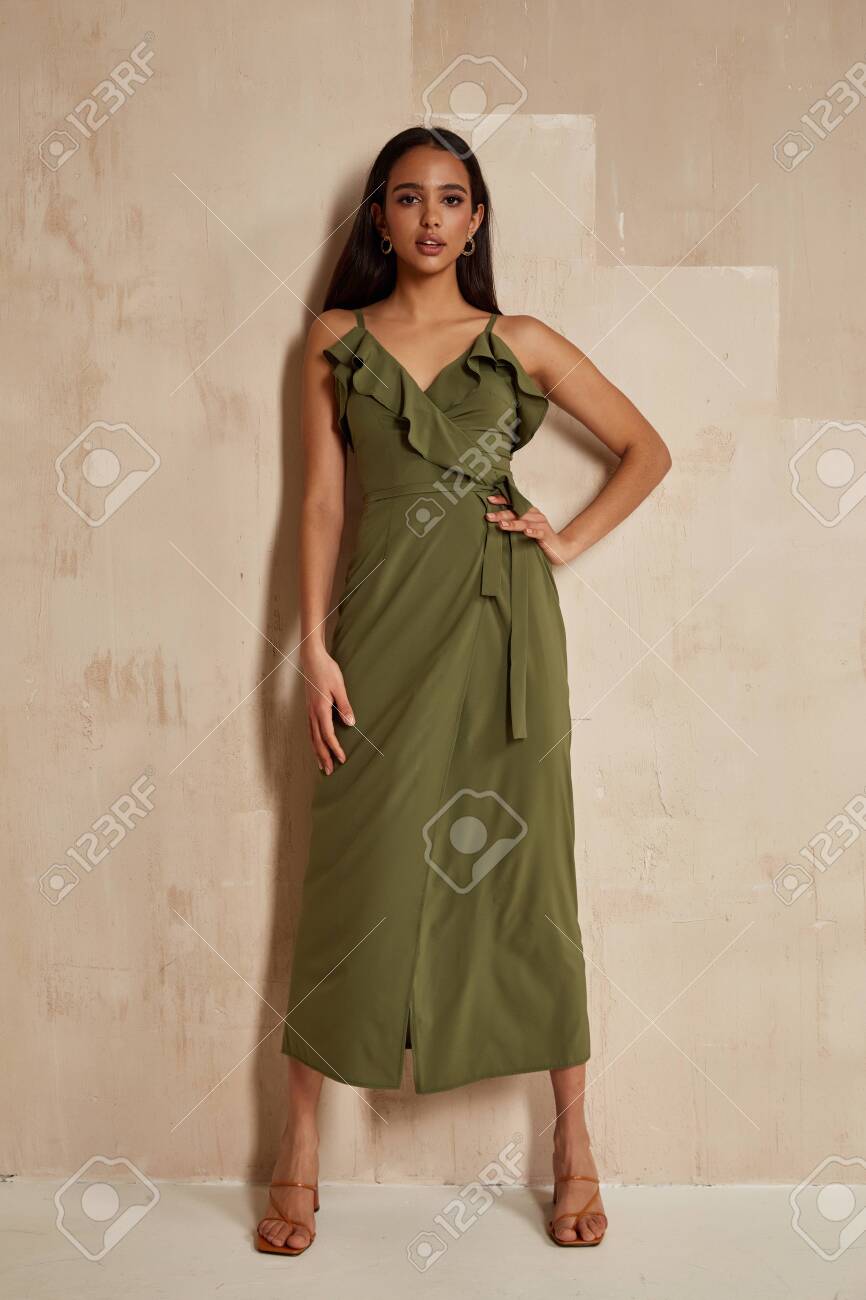 green dress sandals