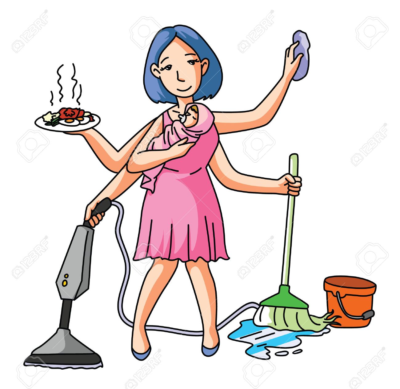 house-wife 家の妻マルチ ジョブのイラスト素材・ベクター Image 34255399