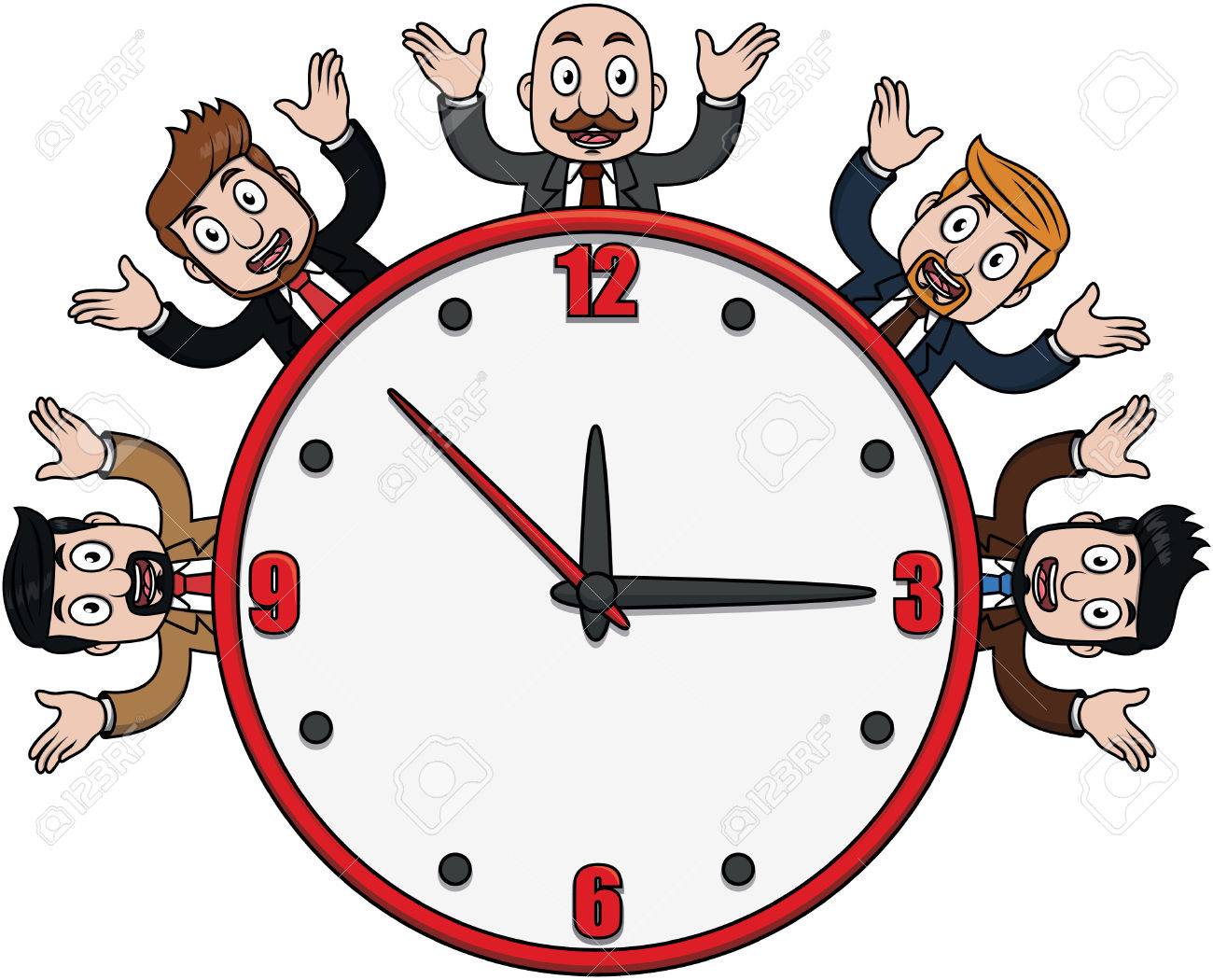 実業家時計漫画イラストのイラスト素材 ベクタ Image