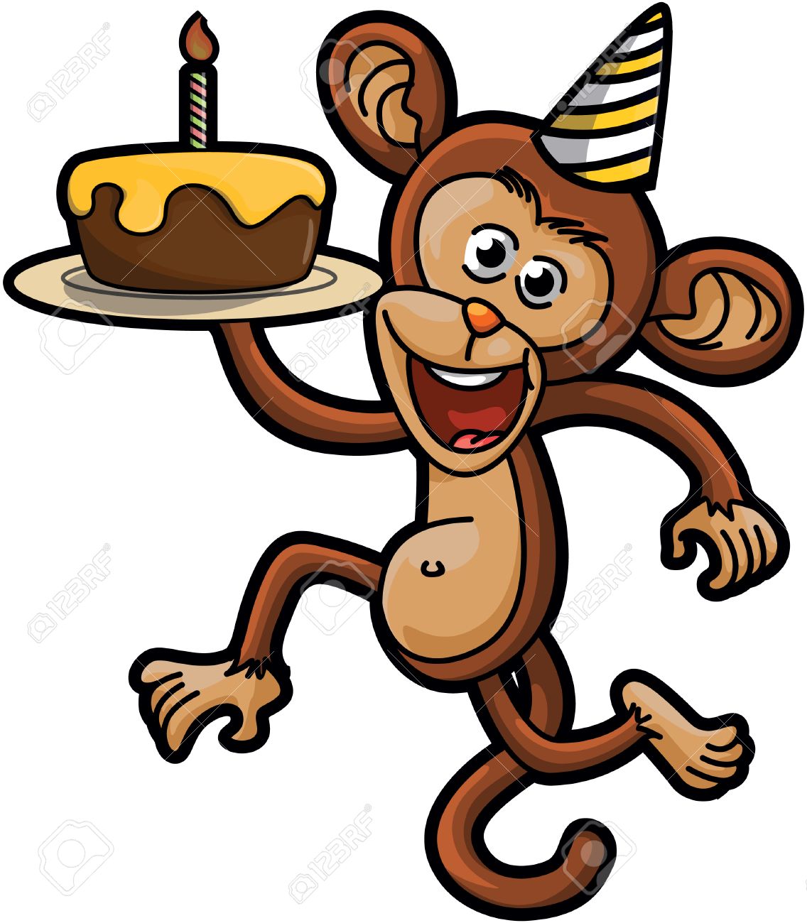 Animals Happy Birthday Monkey Royalty Free Cliparts Vectors And Stock Illustration Image