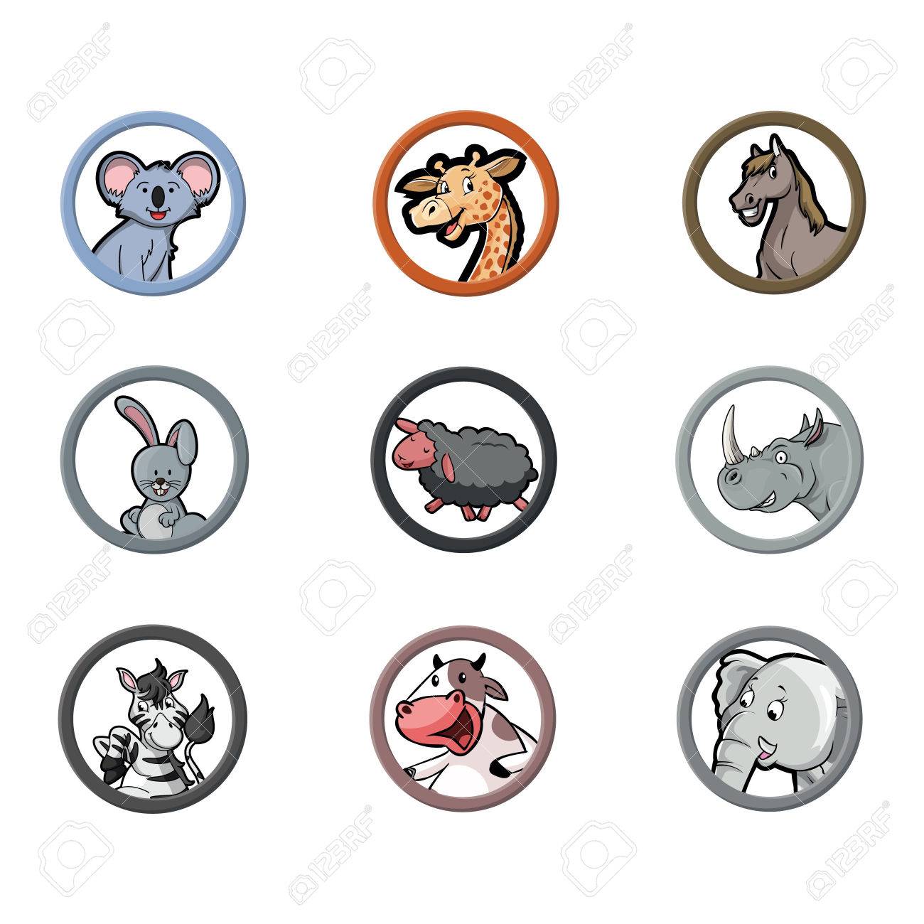 Circulo De Animales Herbivoros Ilustracion Coleccion De Diseno