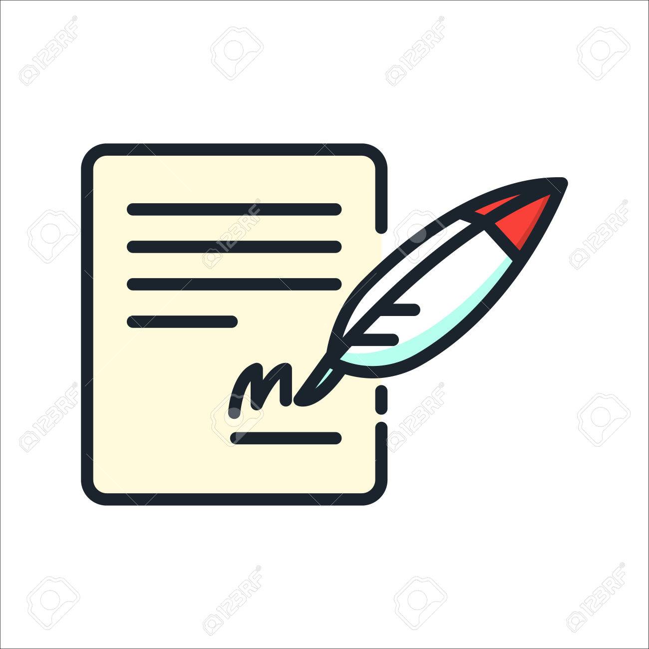 contract signing icon color royalty free cliparts vectors and