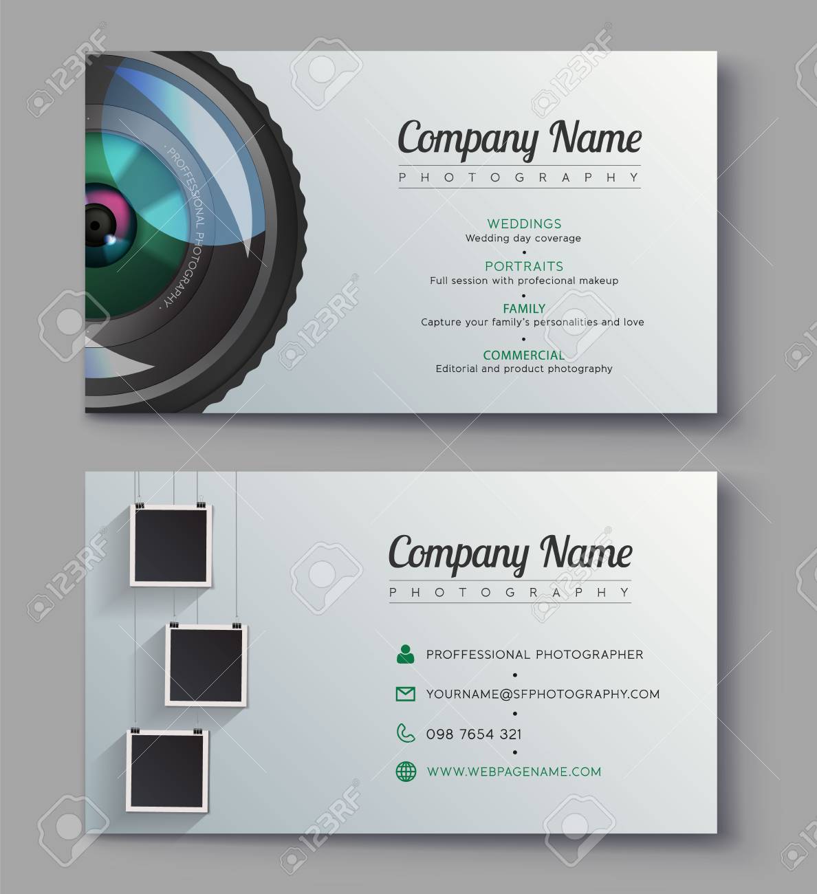 Photographer Business Card Template Design For Photography Studio Royalty Free Cliparts Vectors And Stock Illustration Image 98388079