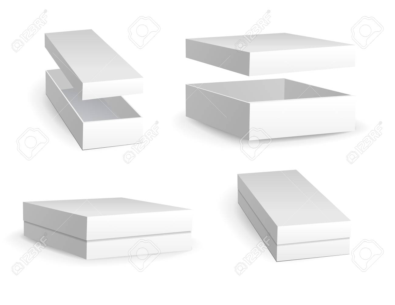 Download Set Of Small White Cardboard Boxes Mockups Template For Product Royalty Free Cliparts Vectors And Stock Illustration Image 110074401