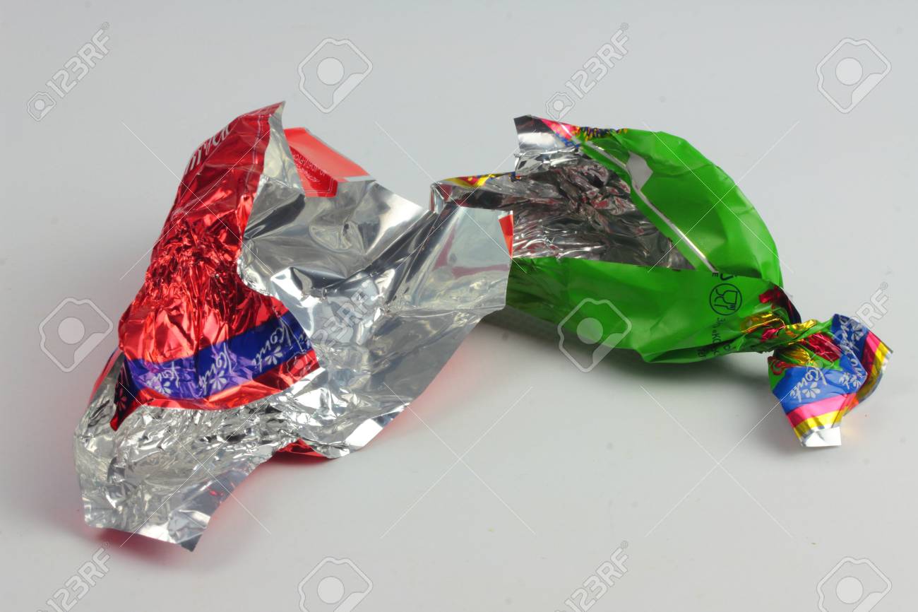 are two empty candy wrappers from sweets candy wrappers