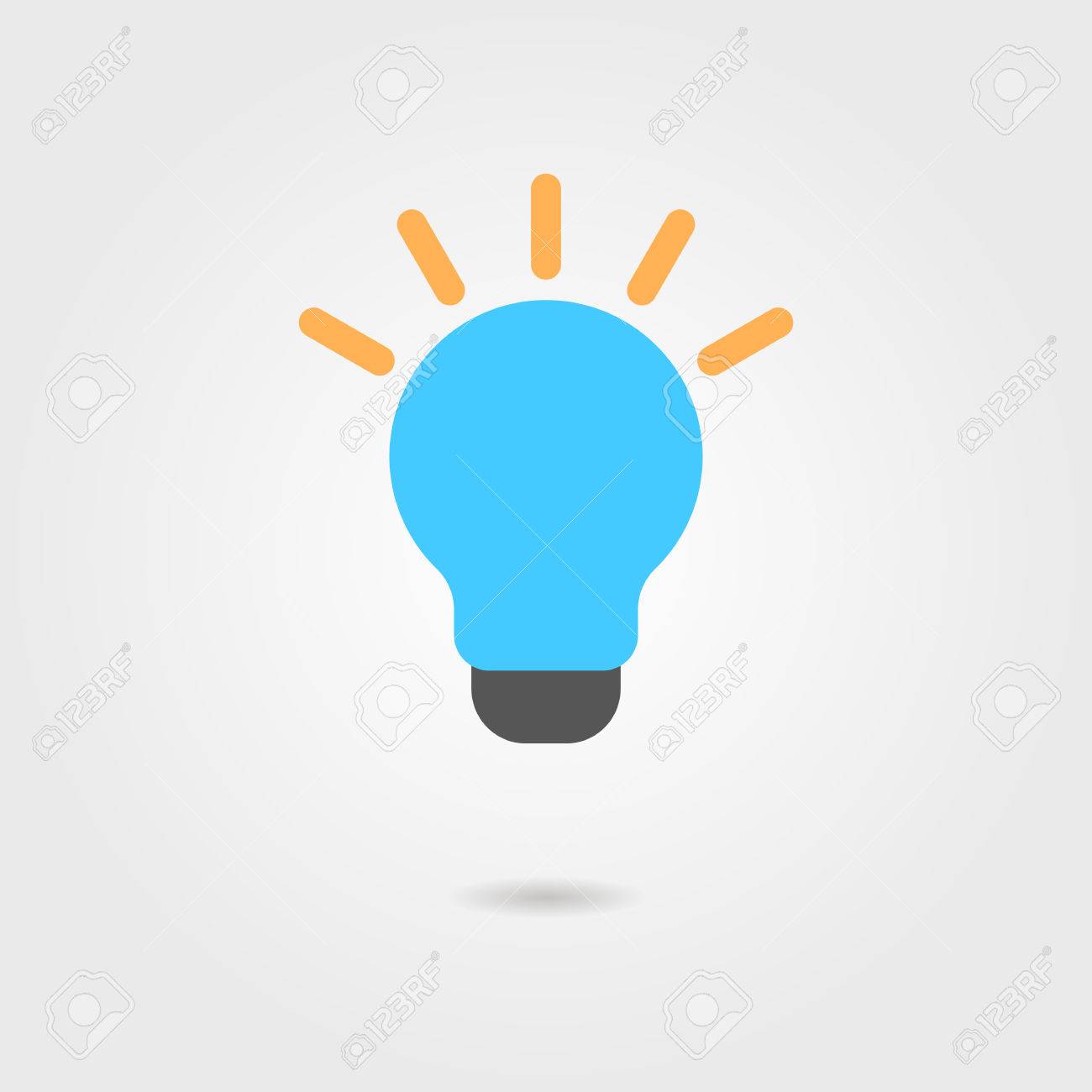 Blau Gluhbirne Symbol Mit Schatten Konzept Der Innovation Neue Losung Eureka Und Neuartige Idee Auf Grauem Hintergrund Stylish Flach Trendy Modernen Logo Design Vektor Illustration Lizenzfrei Nutzbare Vektorgrafiken Clip Arts Illustrationen