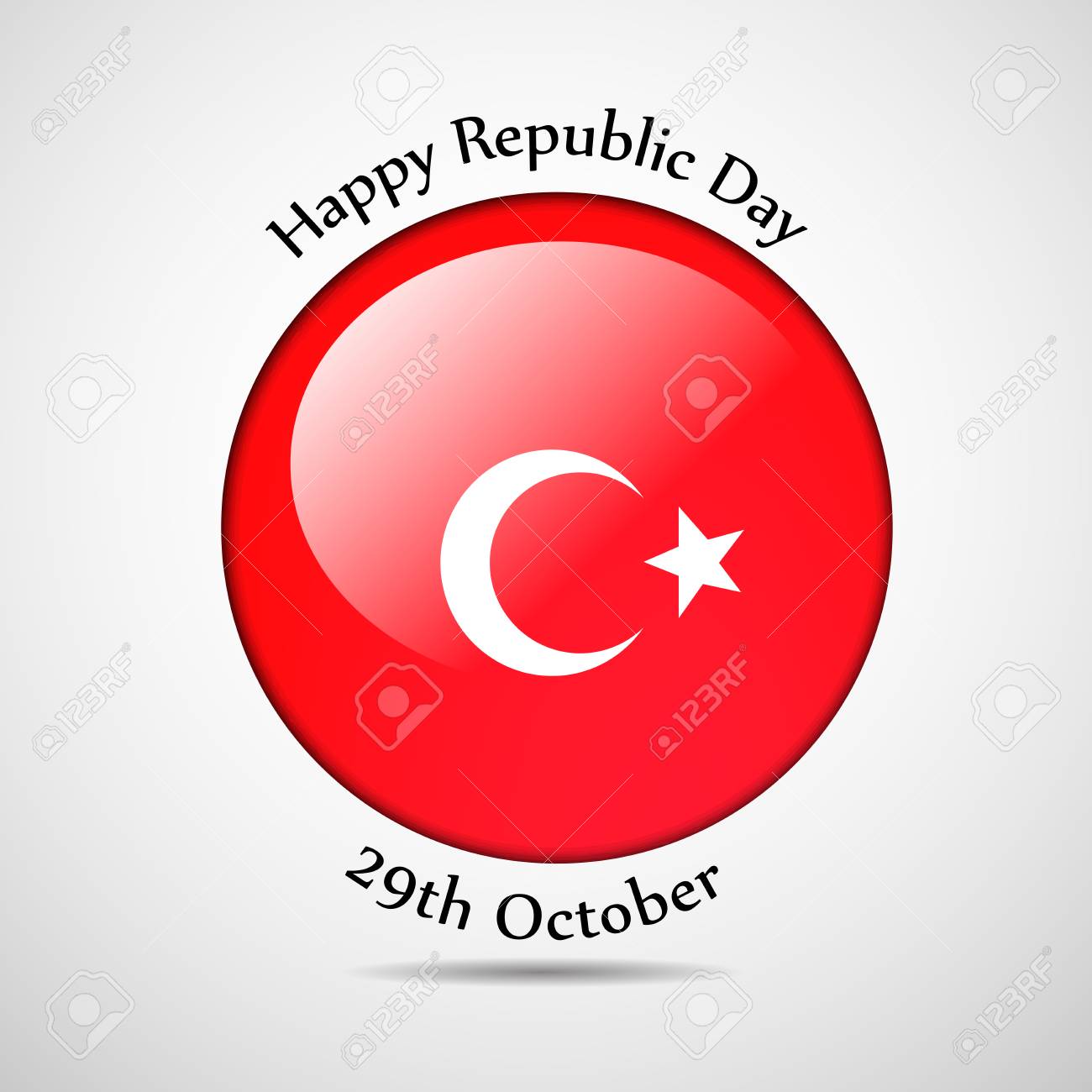 illustration of elements of turkey republic day ロイヤリティフリー