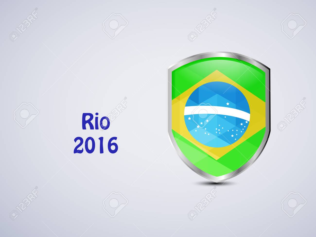 ゲーム用のシールドとブラジルの国旗のイラストのイラスト素材 ベクタ Image