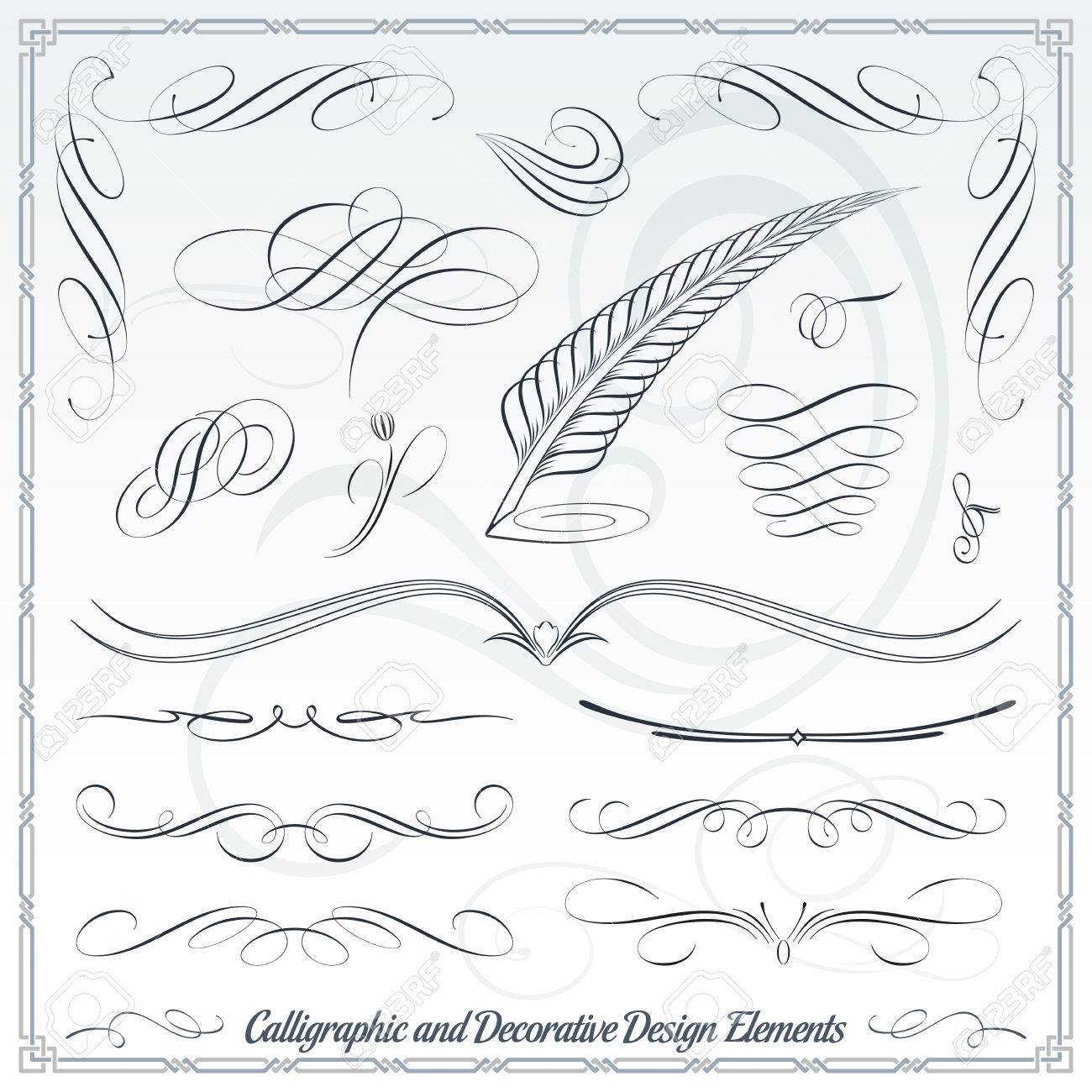 elementos decorativos caligráficos en formato vectorial ideal para