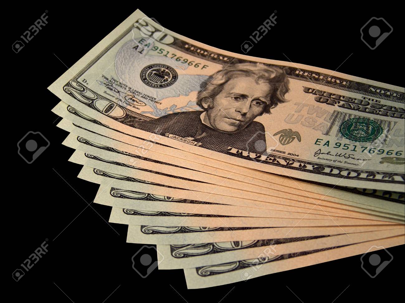 アメリカ 20 ドル紙幣 (分離) の普及の写真素材・画像素材 Image 2129862