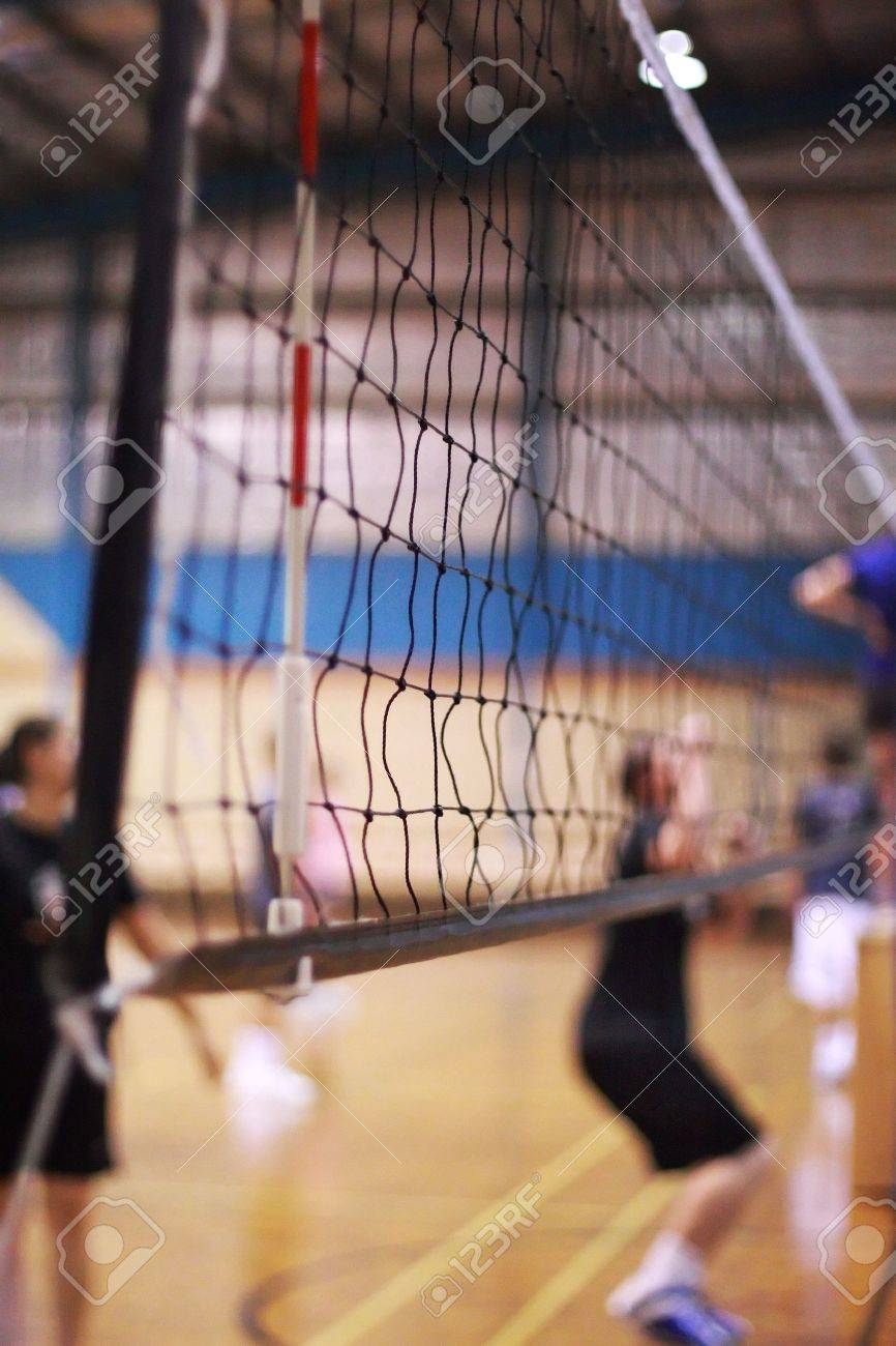 Volleyball Net On An Indoor Court Stock Photo, Picture And Royalty ... Volleyball Net On An Indoor Court Stock Photo, Picture And Royalty ...