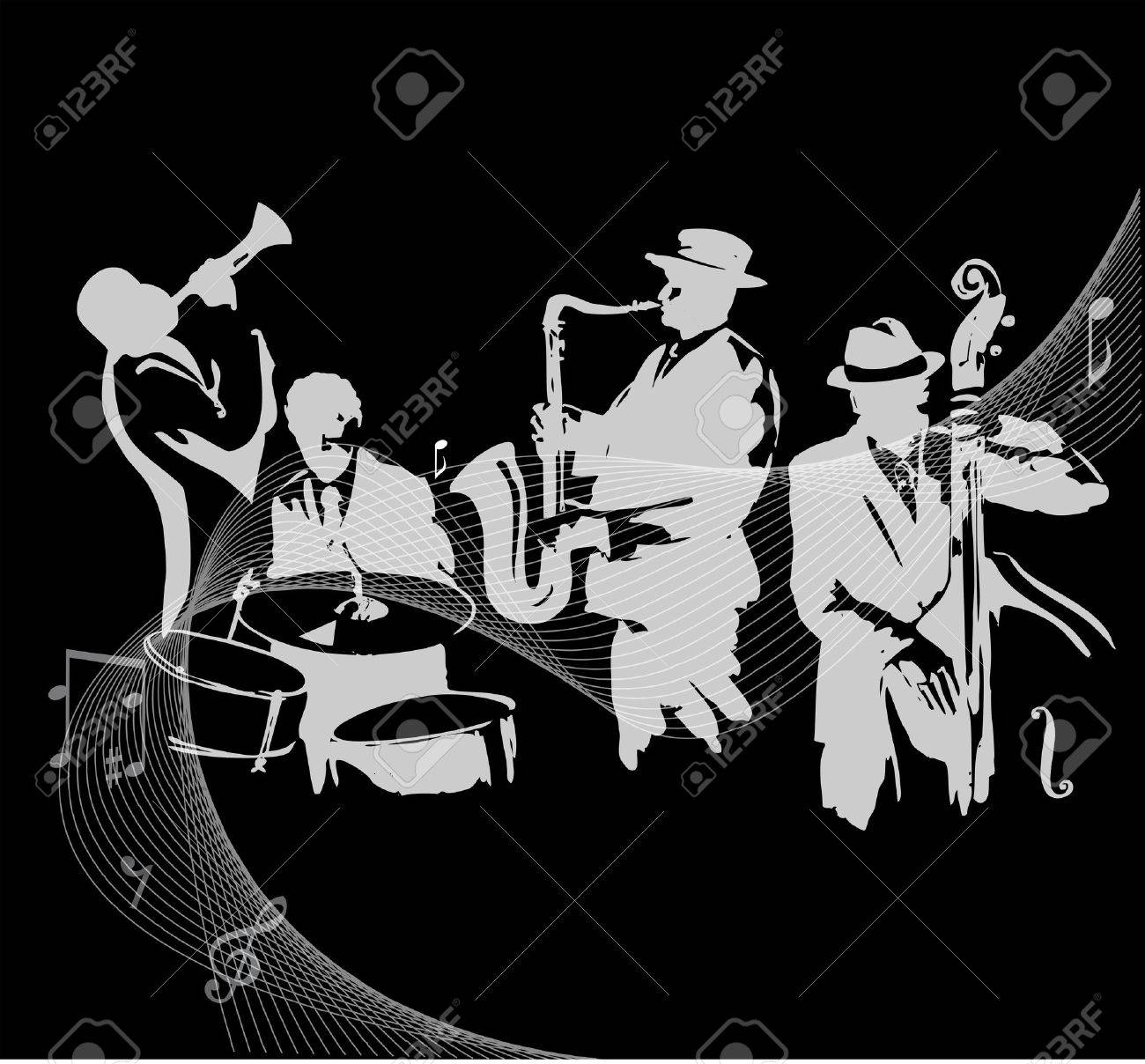 ジャズ ミュージシャン のイラスト素材 ベクタ Image