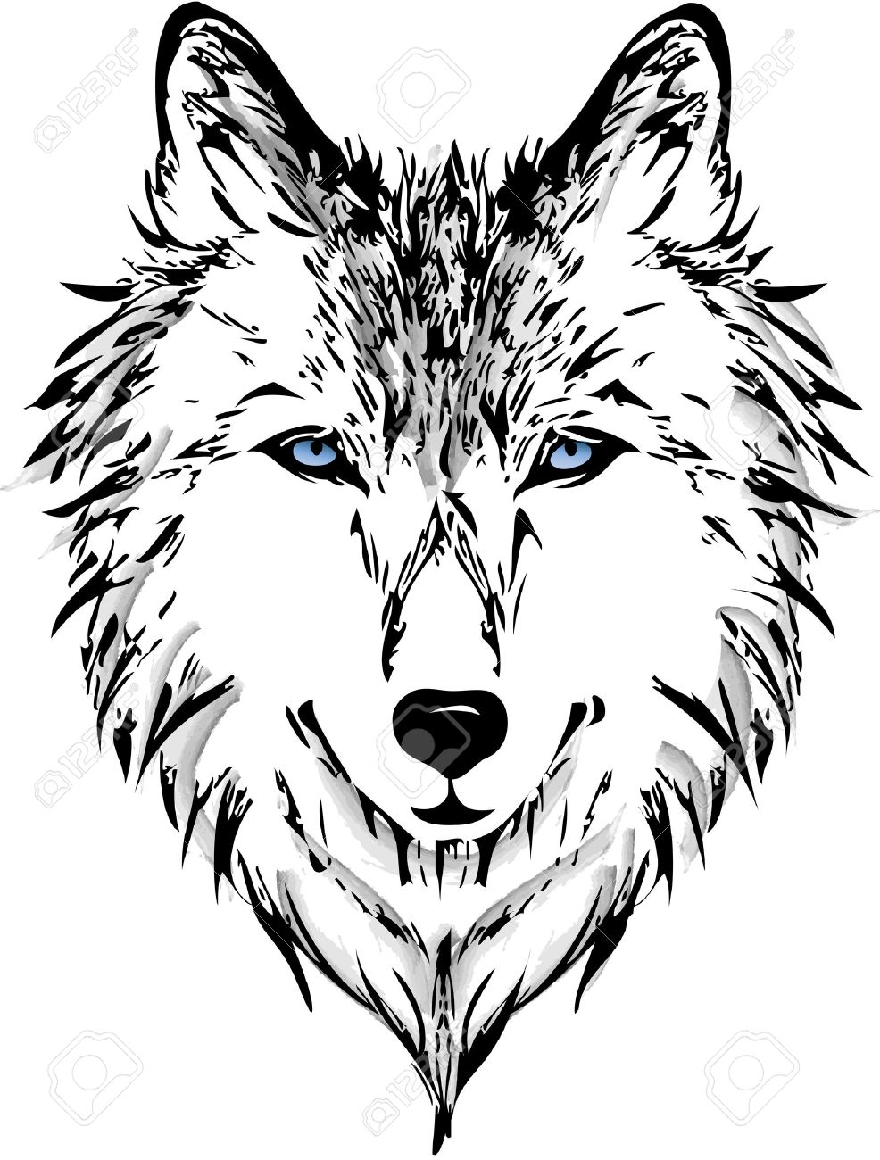 オオカミの頭のイラスト素材 ベクタ Image