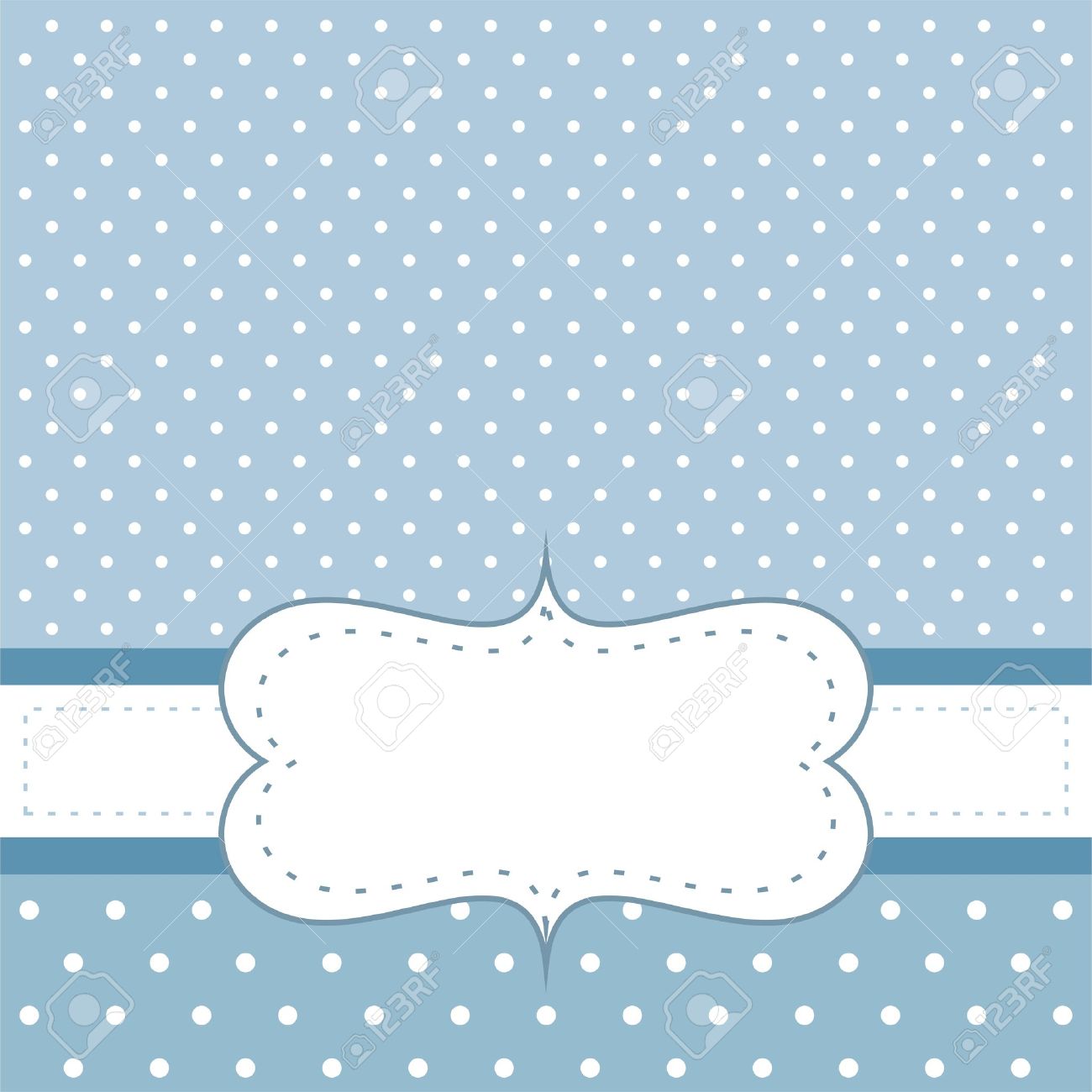 sweet blue polka dots card or invitation cute background with