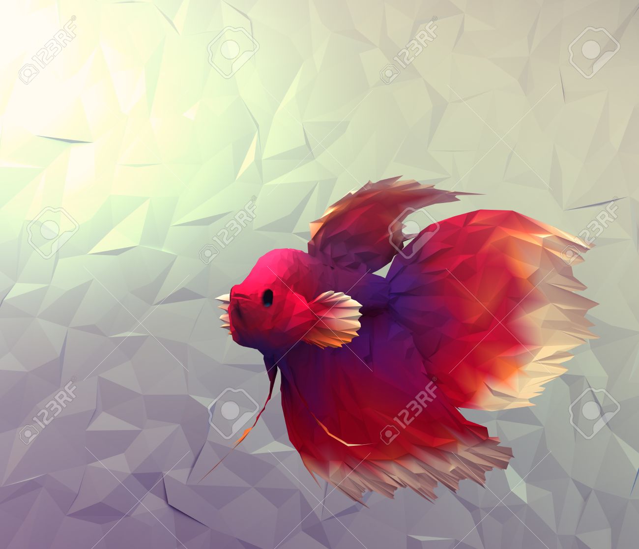 Lutte Poisson Dans L Eau Rendu 3d Ordinateur Illustration