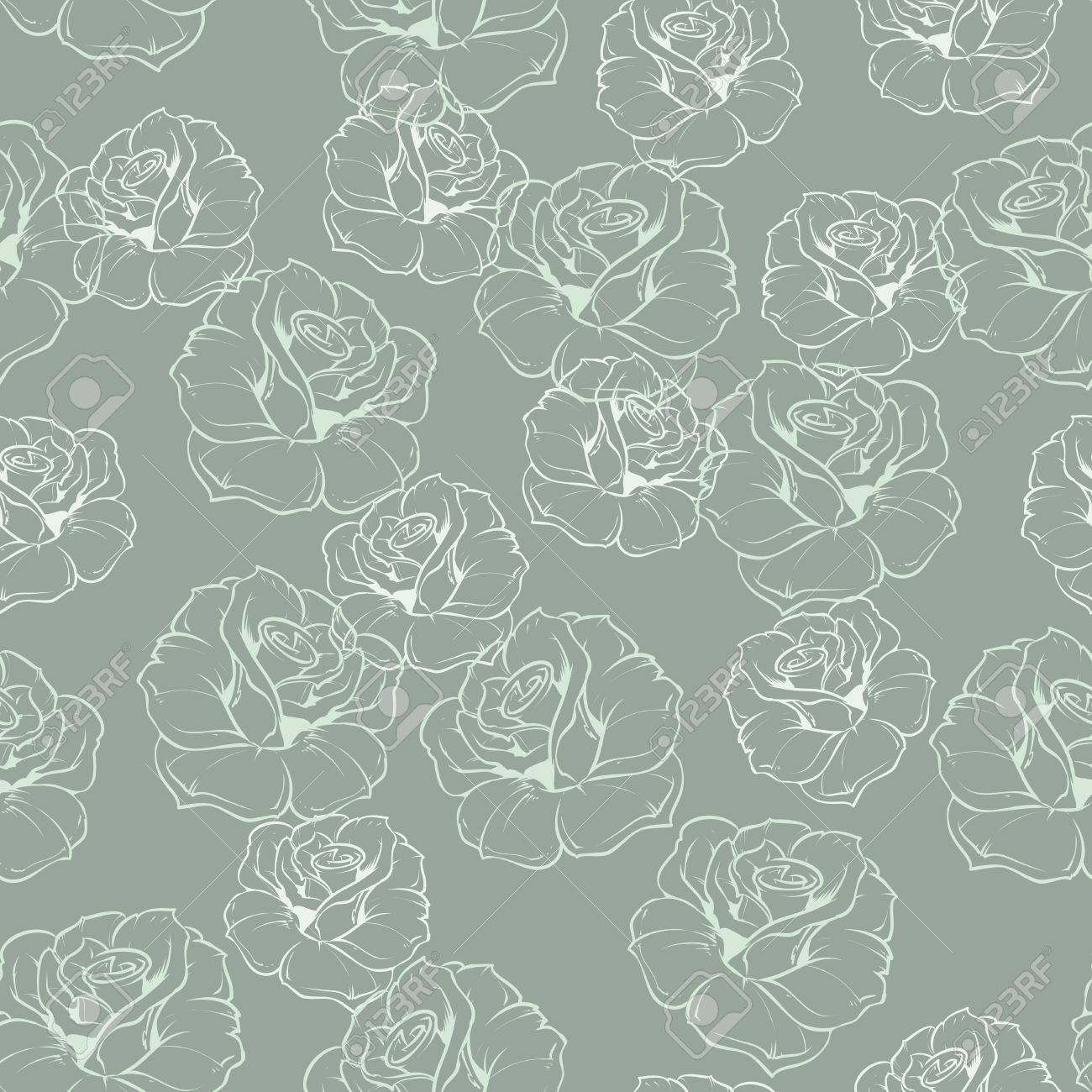 Nahtlose Vektor Mintgrun Retro Blumenmuster Mit Weissen Rosen Auf Grauem Blauem Hintergrund Schone Abstrakte Vintage Textur Mit Blumen Und Netten Hintergrund Fur Web Design Oder Hintergrundbilder Lizenzfrei Nutzbare Vektorgrafiken Clip Arts