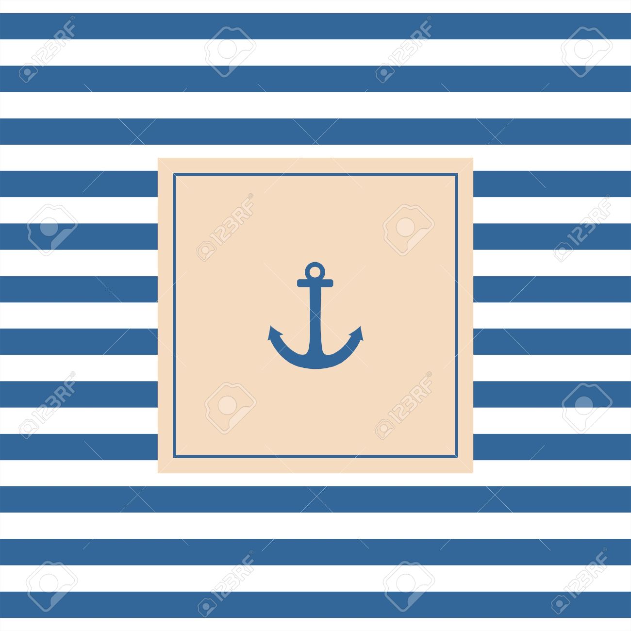 nautical vector card or invitation with anchor pastel background