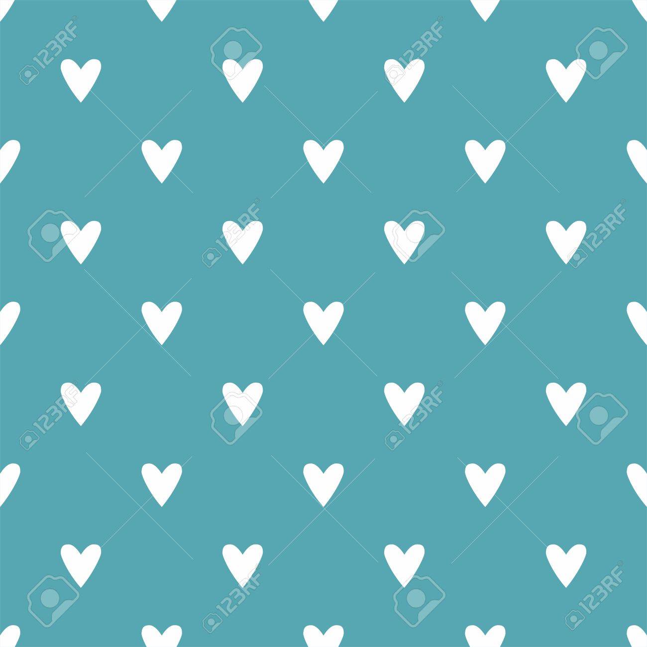 手で並べてかわいいベクトルが青の背景に白い心を描画のイラスト素材 ベクタ Image