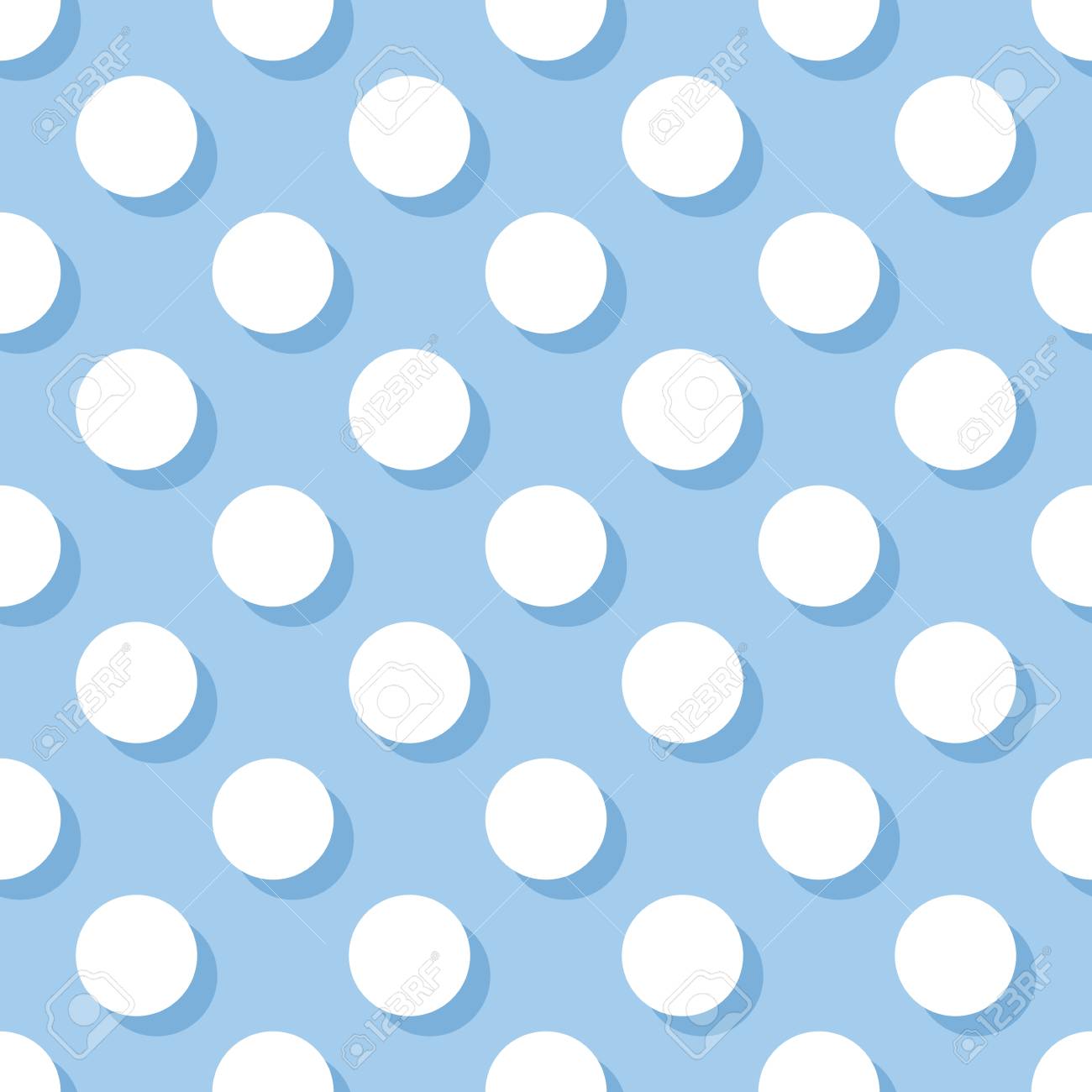 タイル パステル青の背景に白の水玉模様のベクトル パターン のイラスト素材 ベクタ Image
