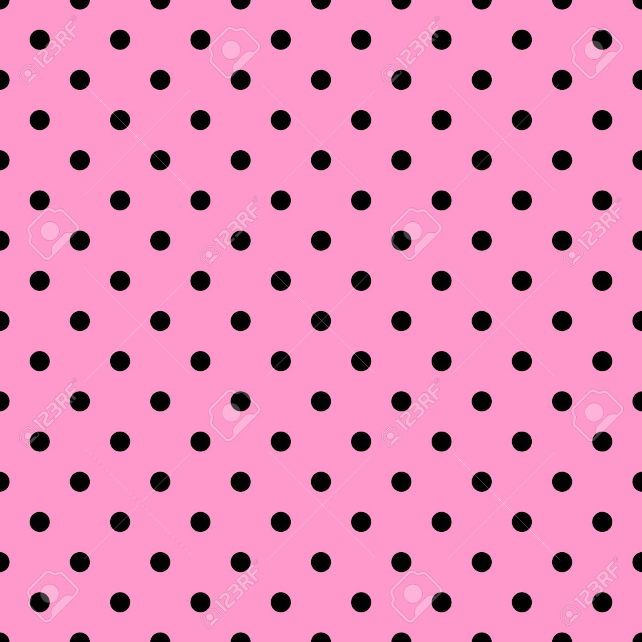 Tile Vector Pattern With Black Polka Dots On Pastel Pink Background Royalty Free Cliparts Vectors And Stock Illustration Image 88213853