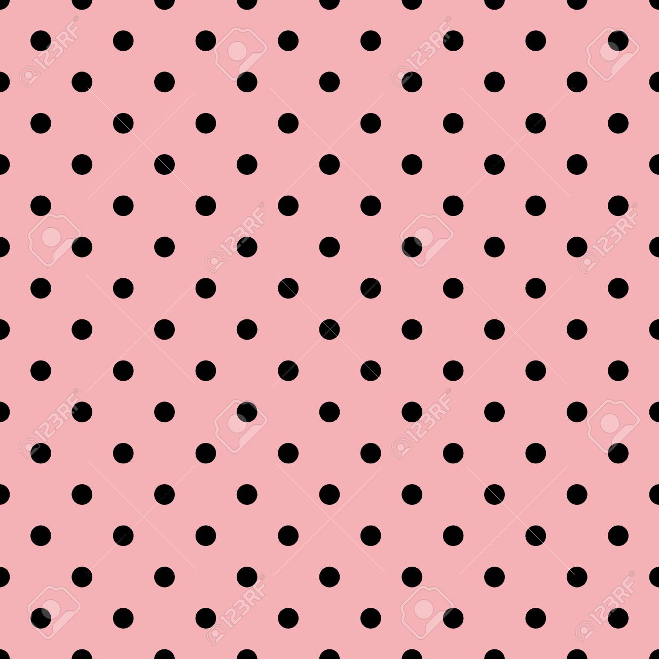 Tile Vector Pattern With Black Polka Dots On Pastel Pink Background Royalty Free Cliparts Vectors And Stock Illustration Image 105300762