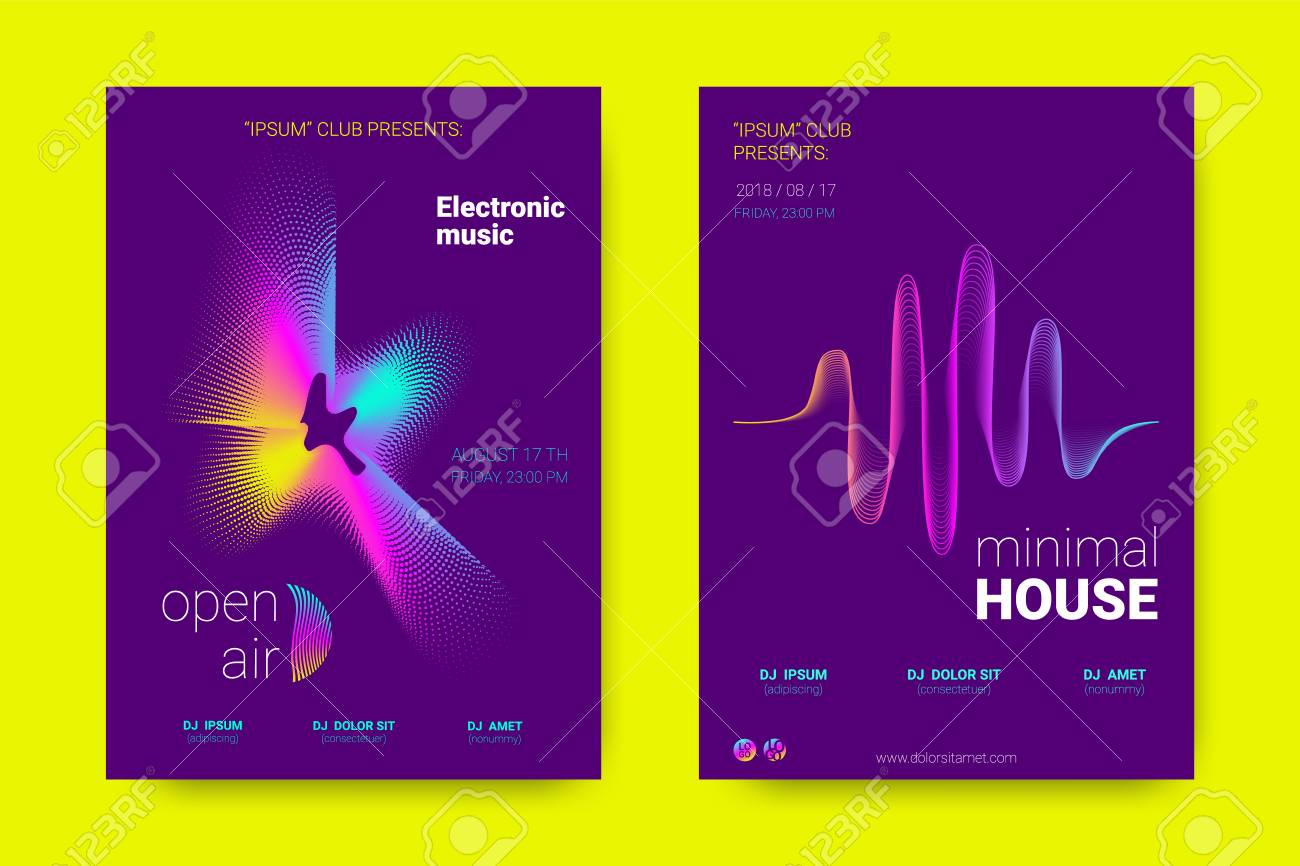 music wave poster party