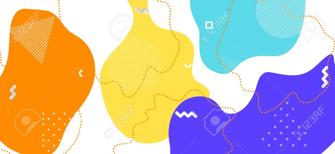 Multicolor Memphis Cover. Vector Geometric Decoration. Futuristic Liquid Ornament. Blue Funky Texture. Memphis Page. Minimal Abstract Wallpaper. Yellow Wave Brochure. Memphis Shapes. - 134144443 Multicolor Memphis Cover. Vector Geometric Decoration. Futuristic Liquid Ornament. Blue Funky Texture. Memphis Page. Minimal Abstract Wallpaper. Yellow Wave Brochure. Memphis Shapes. - 134144443
